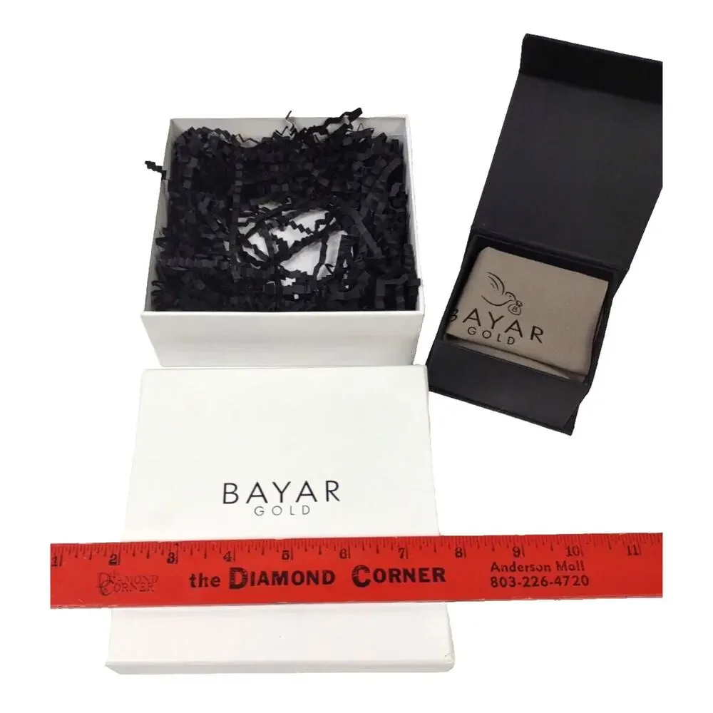 Empty Jewelry Gift Boxes Authentic Nested Boxes BAYAR Gold Inner Outer Set 6x6x2